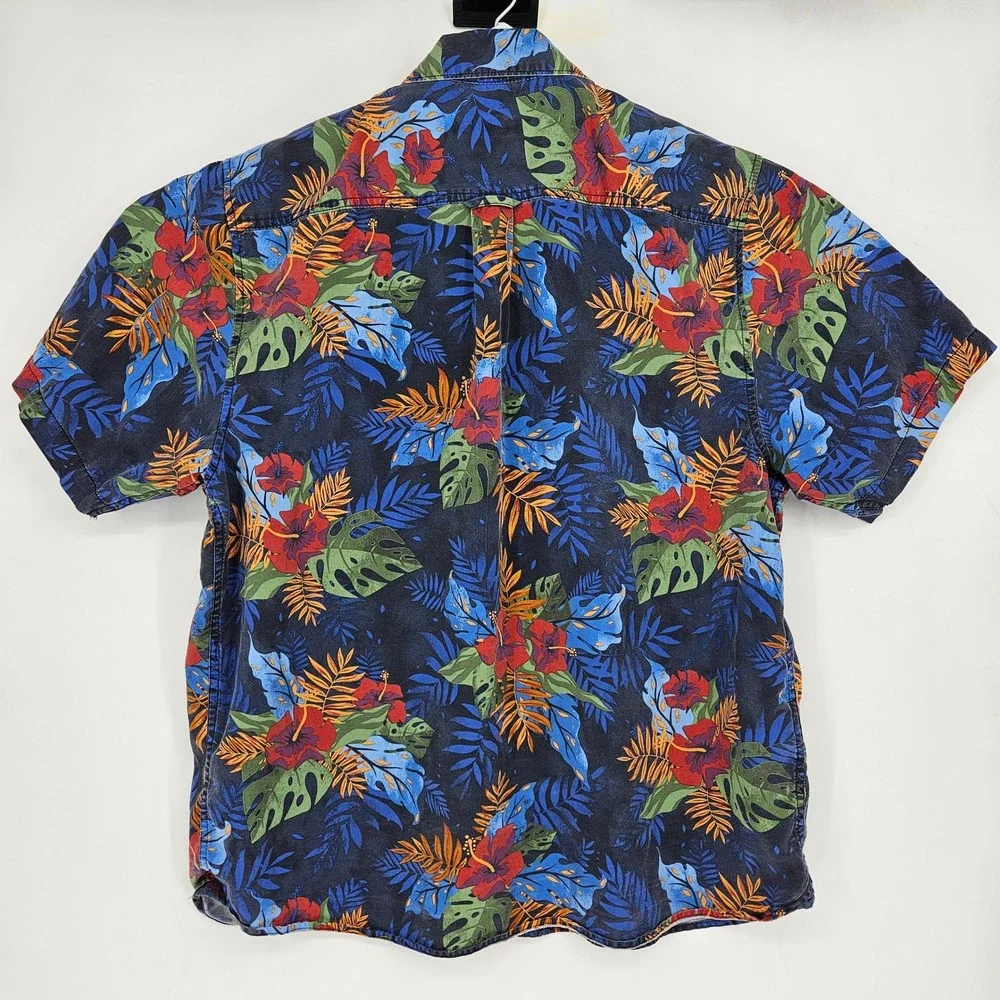 Tommy Bahama Shirt Mens‎ XL Floral Hawaiian Camp All Over Print Botanic Ocean